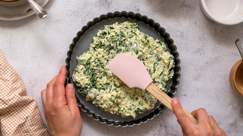 Quiche crust with filling