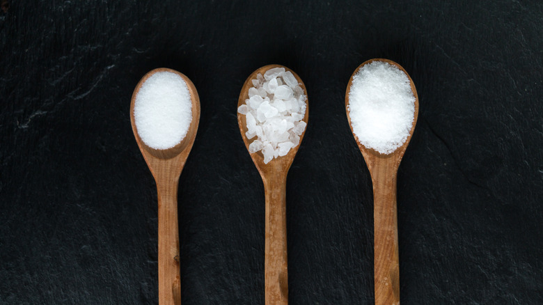 Three different types of salt