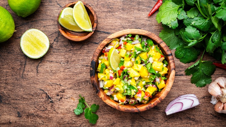 bowl of mango salsa