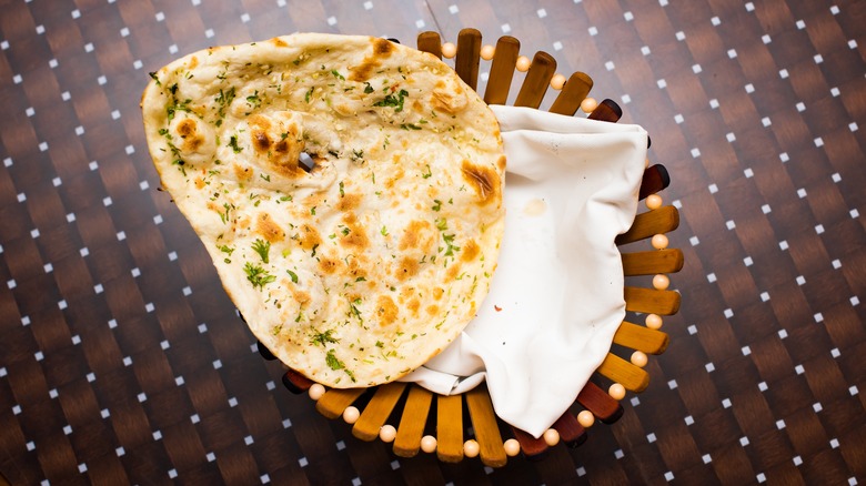 naan bread in basket