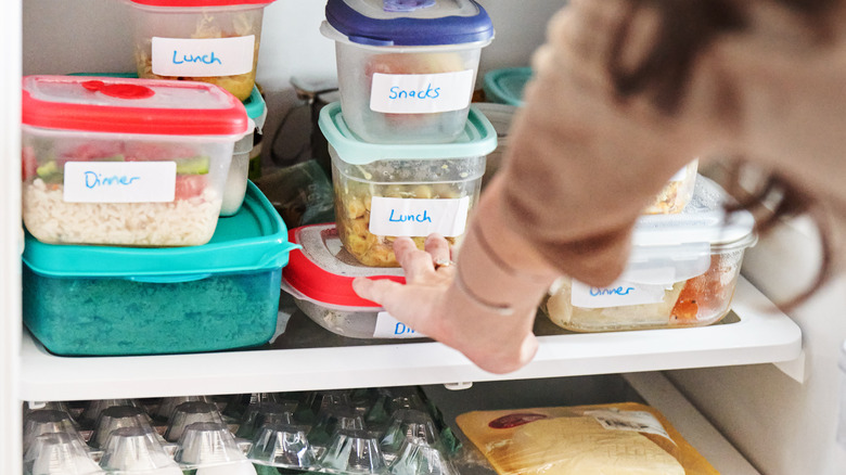 stocked fridge with ready to eat foods