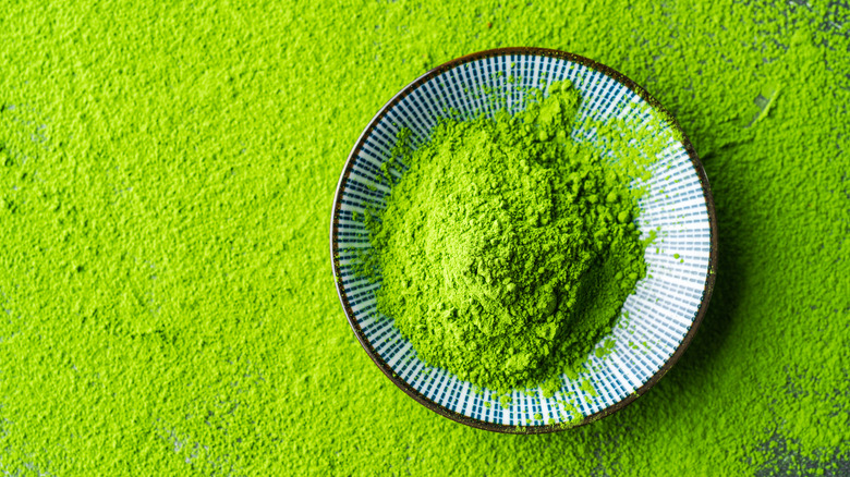 matcha powder in dish