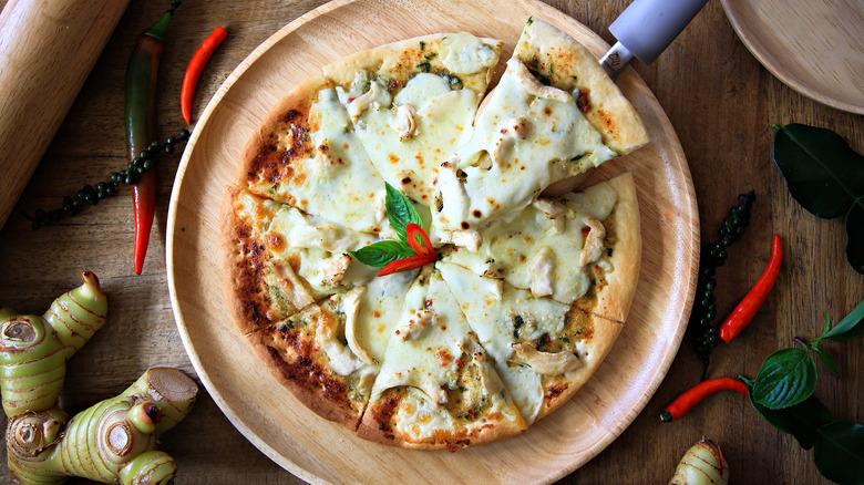 Thai green curry pizza