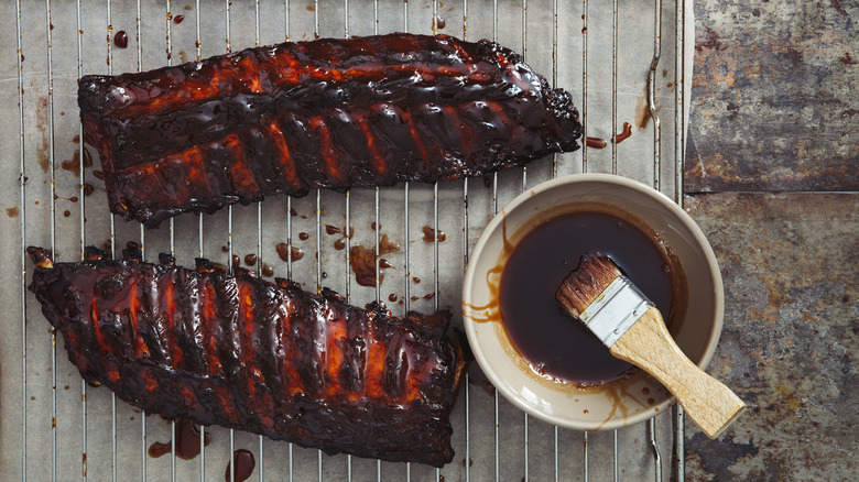 browned pork ribs