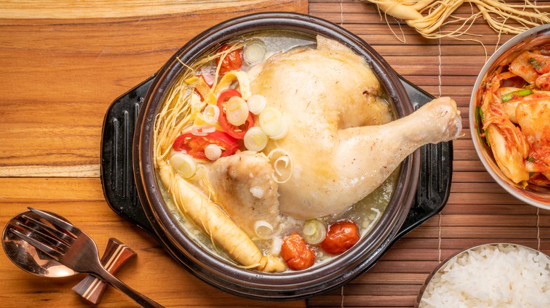 Samgyetang stew in pot