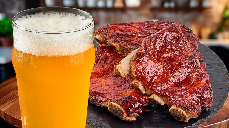 Kansas City ribs and beer