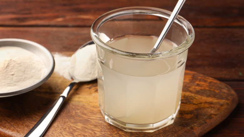 Jar of dissolved agar agar