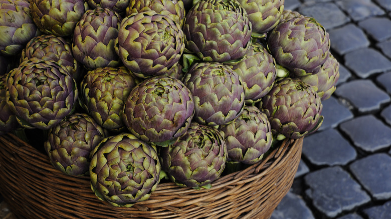 Artichokes in a basket