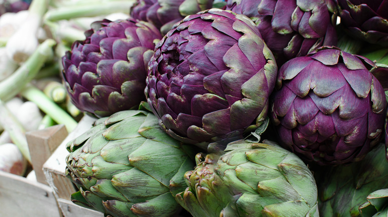 Artichokes on display