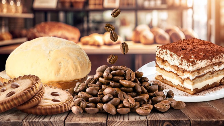 coffee beans and baked goods