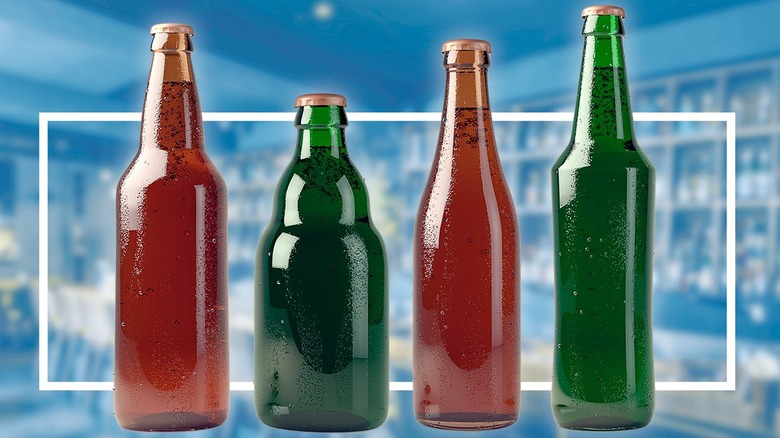 Different sized beer bottles