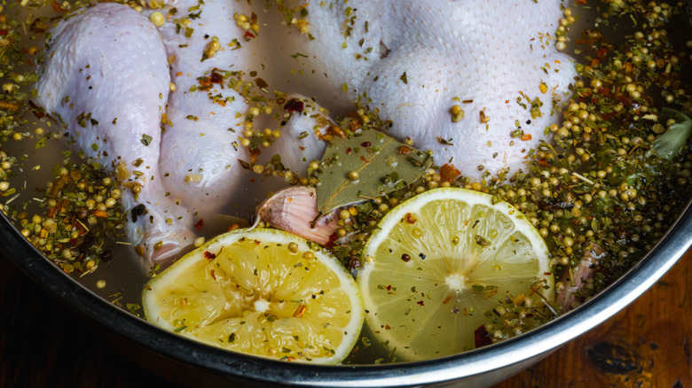 poultry in brine lemon