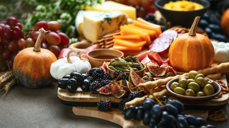 Autumn themed charcuterie board