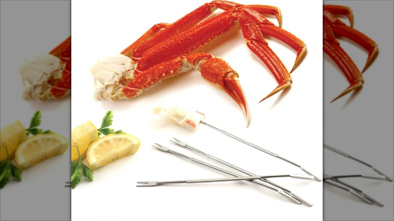 Crab forks by crab legs