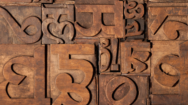 Hindi letters on wall