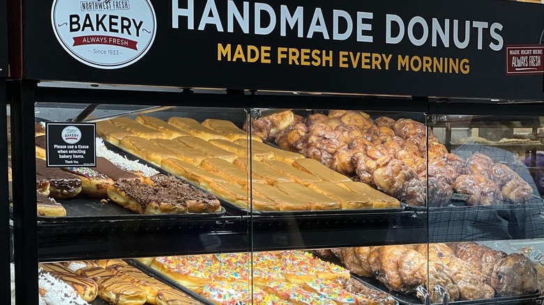 A case of handmade donuts at Haggen