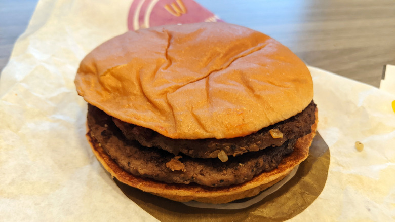 McDonald's Double Hamburger on a wrapper