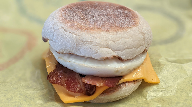 McDonald's Bacon, Egg & Cheese McMuffin on wrapper