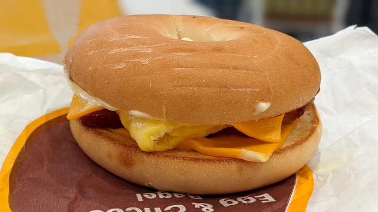 McDonald's Bacon, Egg & Cheese Bagel on wrapper