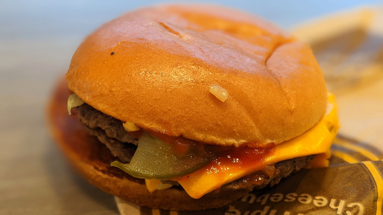 McDonald's Triple Cheeseburger on wrapper