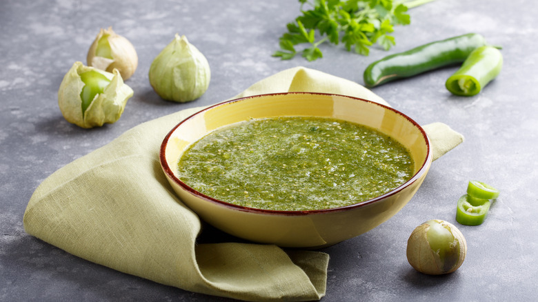 salsa verde in bowl