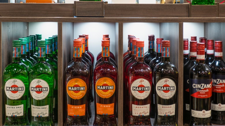 Vermouth bottle display