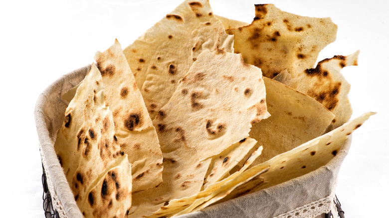 sardinian flat bread in a basket