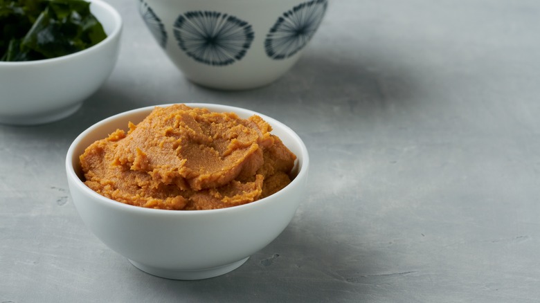 Miso paste in a bowl