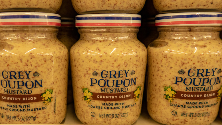 Grey Poupon on shelf