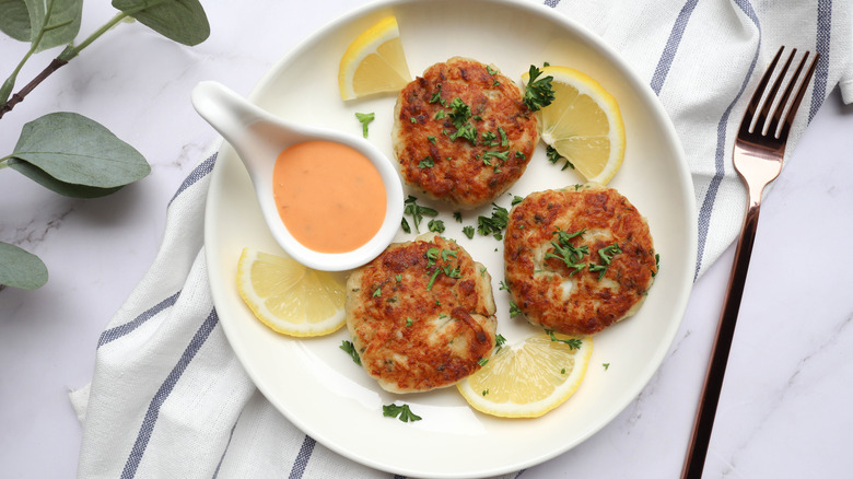 Crab cakes on a plate