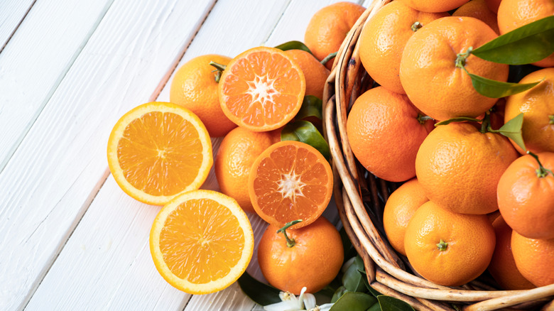 oranges in basket