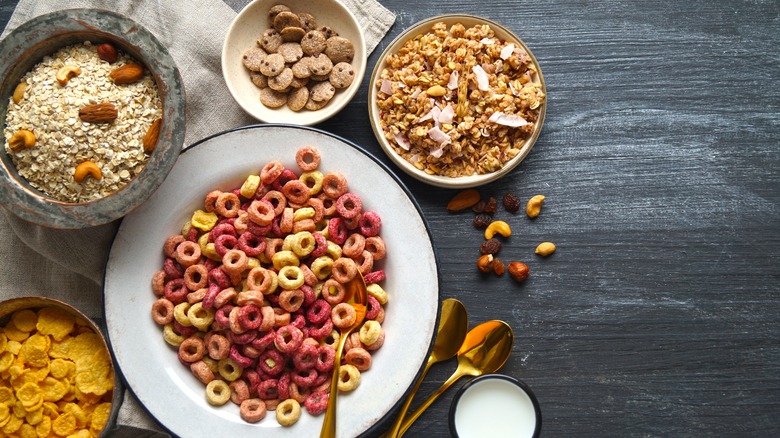 Various types of cereal