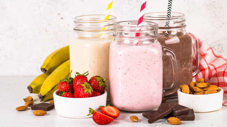 homemade milkshakes and ingredients