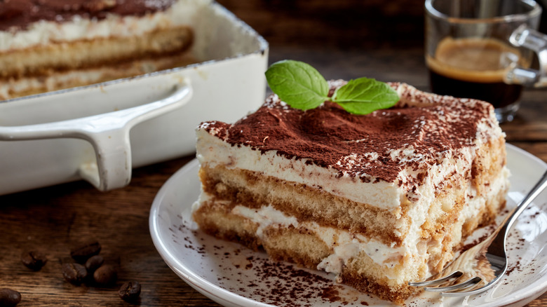 tiramisu and coffee