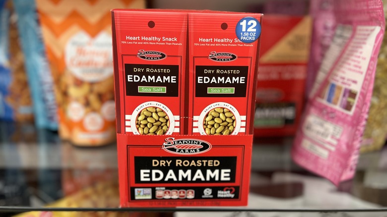 Box of dried edamame snacks at Marshalls 