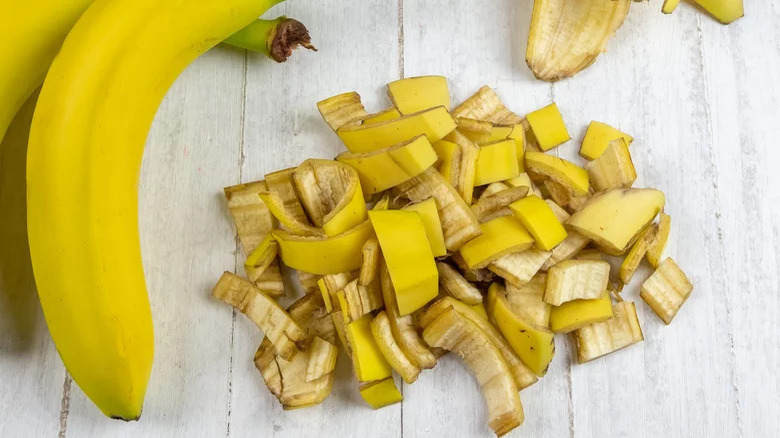 chopped banana peel