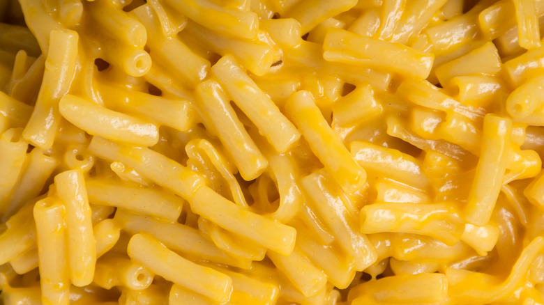 close up of mac and cheese