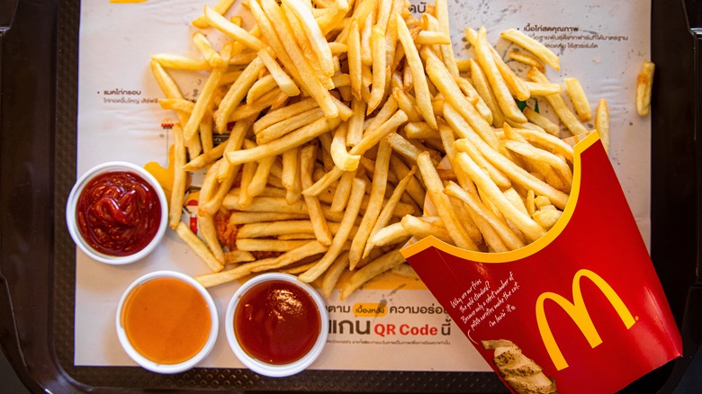 McDonald's fries with sauces