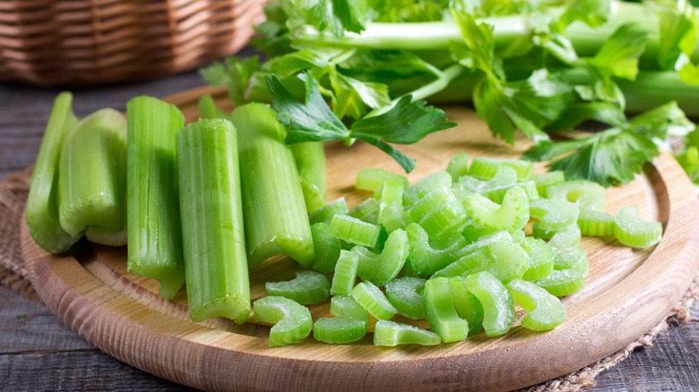 celery on a cutting board