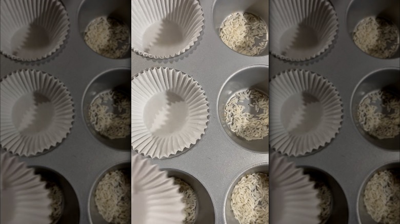 rice in cupcake tins