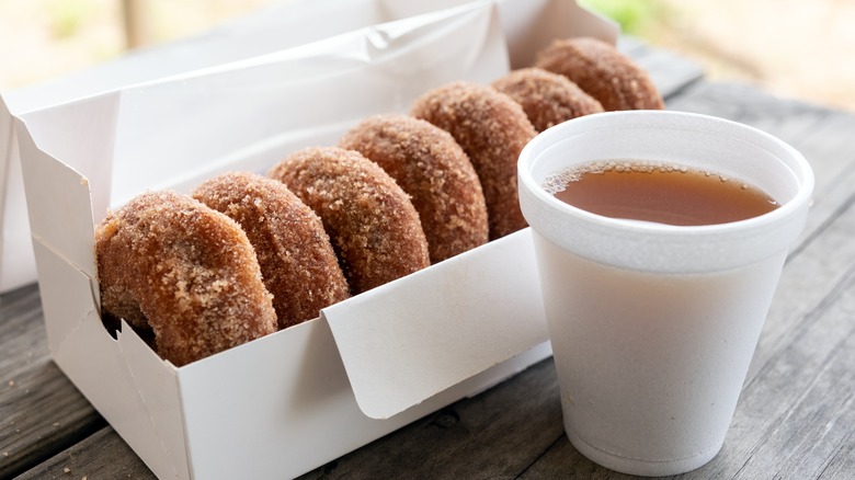 apple cider donuts with cider