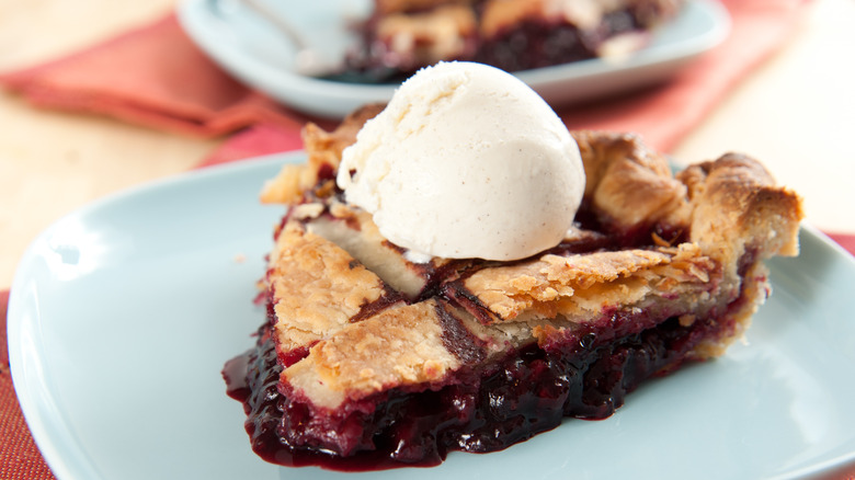 Marionberry pie vanilla ice cream