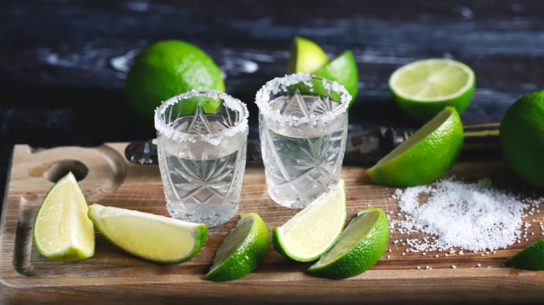 blanco tequila and lime