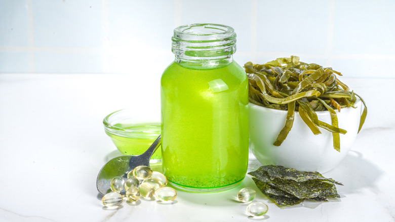 algae oil in jar