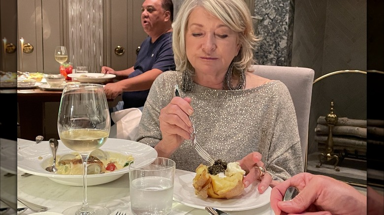 Martha Stewart eats baked potato, The Bedford Las Vegas