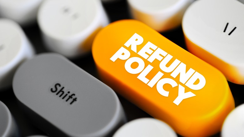 An orange refund button.