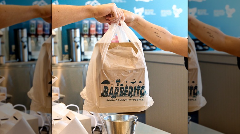 A plastic bag reading Barberitos