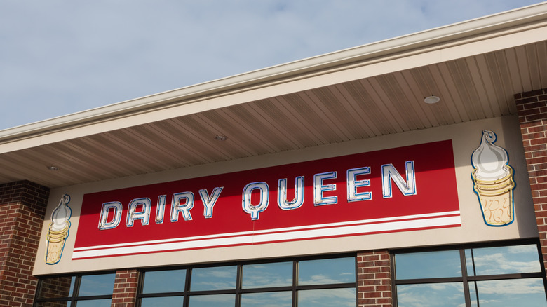 A vintage neon sign for Dairy Queen in Solon, Iowa