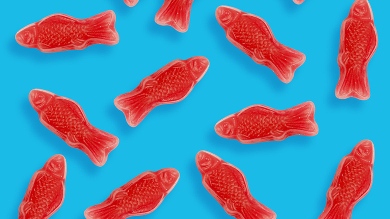 Swedish fish on blue background