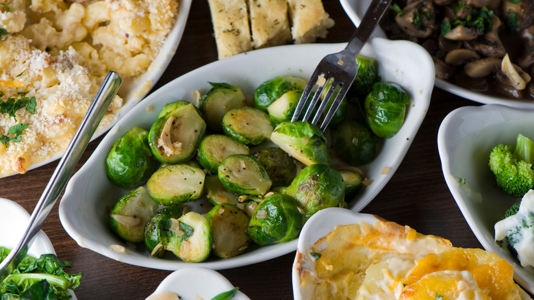 brussels sprouts dish fork